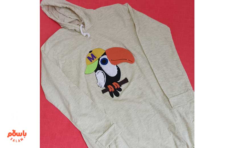 هودی بلند زنانه طرح کلاغ