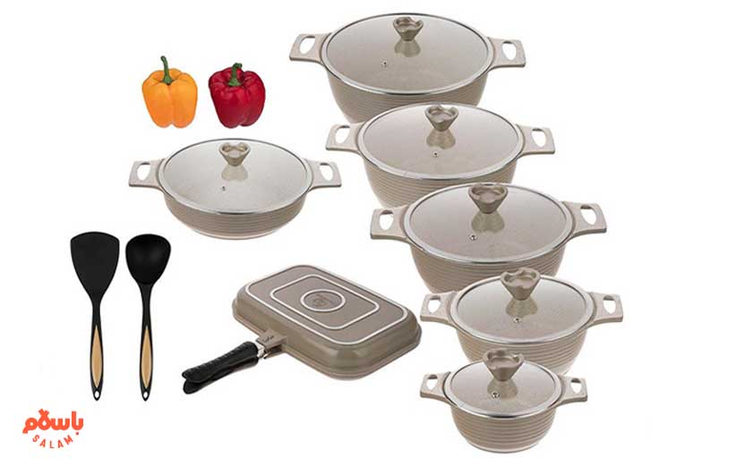 سرویس قابلمه 15 پارچه برند کاندید مدل کاپری