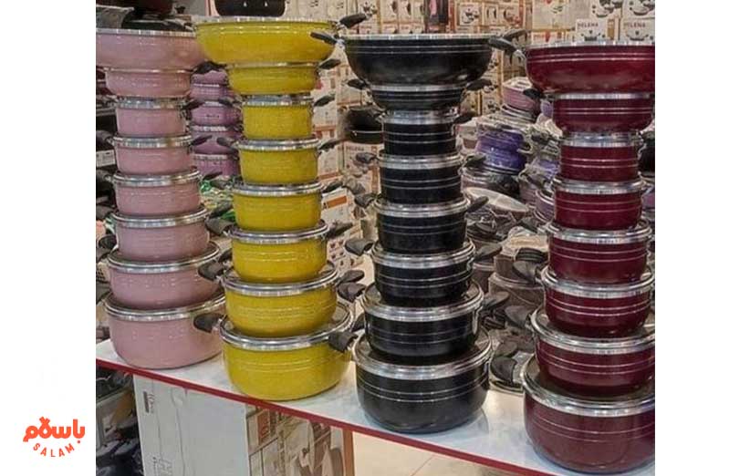 سرویس قابلمه گرانیتی هلنا 14 پارچه کف زنبوری