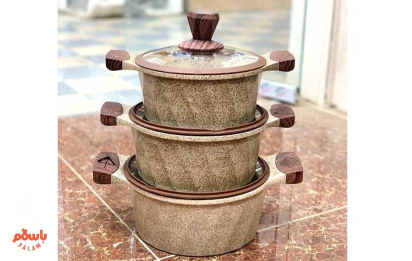 سرویس قابلمه شش پارچه زیو طرح دایموند مدل z-8170-22