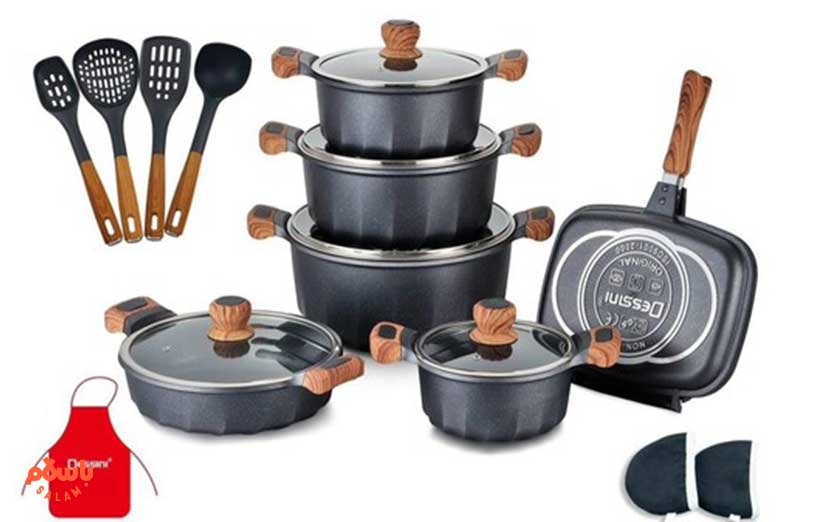 سرویس قابلمه دسته چوبی گرد دسینی