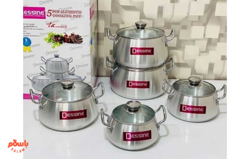 سرویس قابلمه روحی 10 پارچه درب پیرکس مارک دسینی