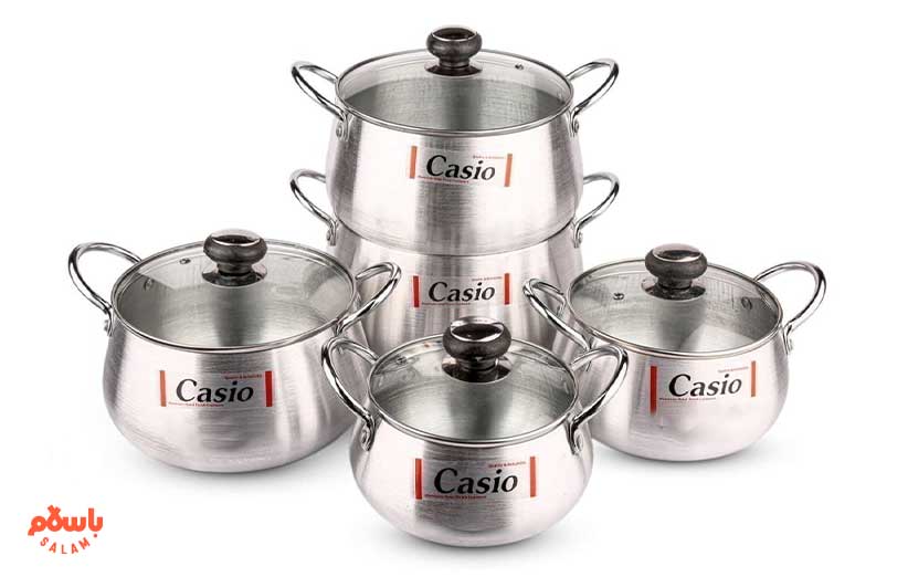 سرویس قابلمه 10 پارچه درب پیرکس کاسیو CASIO