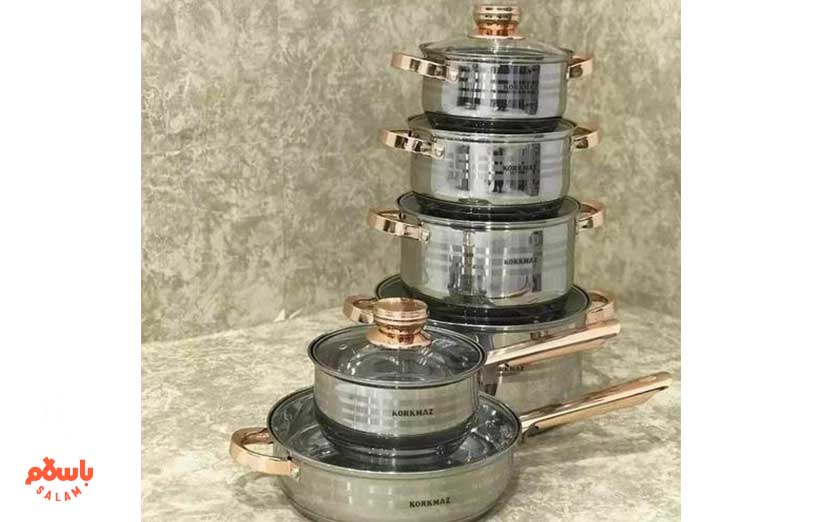 سرویس قابلمه استیل 12 پارچه کرکماز کف اینداکشن
