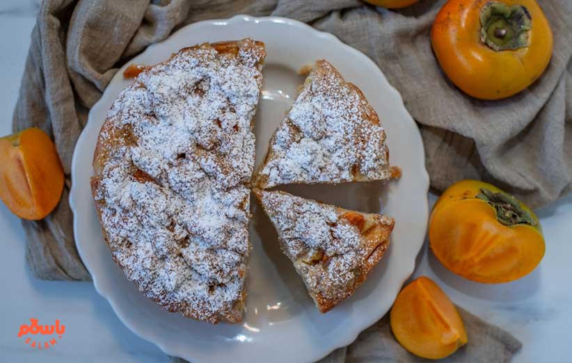 طرز تهیه کیک خرمالو بدون فر