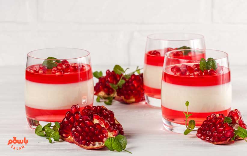 طرز تهیه ژله انار با بستنی