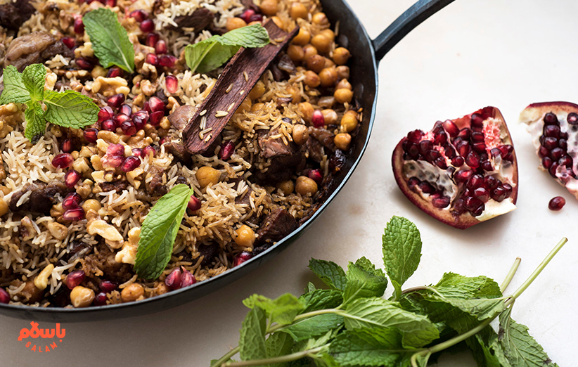 طرز تهیه انار پلو مجلسی شیرازی و قزوینی برای شب یلدا
