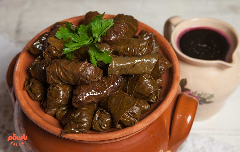 طرز تهیه دلمه برگ مو شیرازی