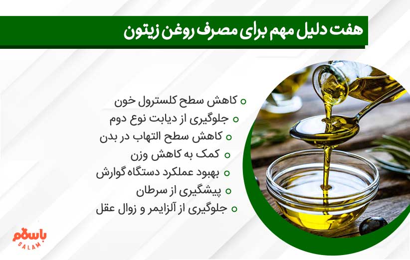 هفت دلیلِ مهم برای مصرفِ روغن زیتون (اینفوگرافیک)