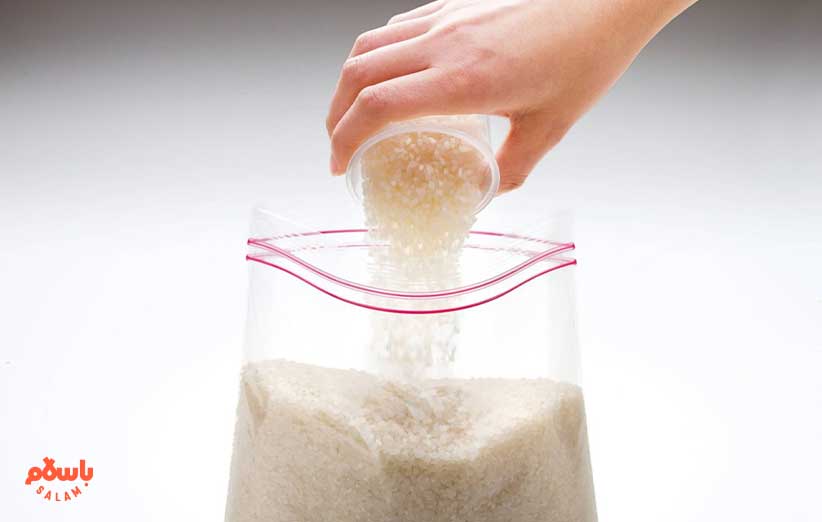 نگهداری برنج در نایلون پلاستیکی