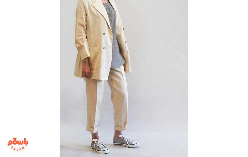 مدل کت و شلوار زنانه با پارچه لینن