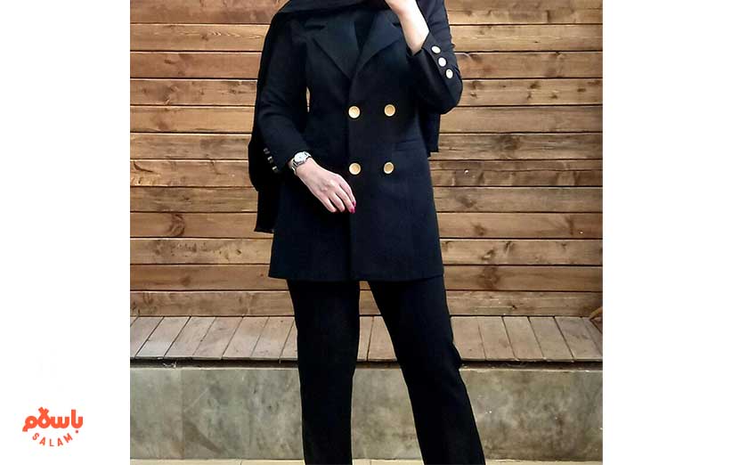 مدل کت و شلوار زنانه با پارچه کرپ مازراتی