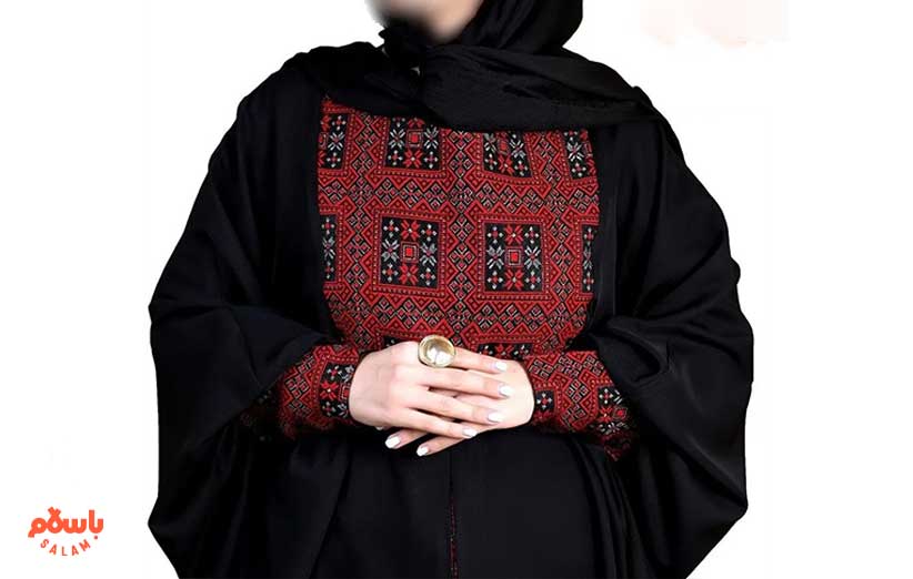 پارچه سوزن دوزی برای مانتو عبایی