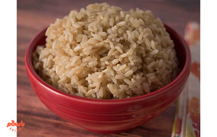 مواد لازم برنج قهوه ای دمی