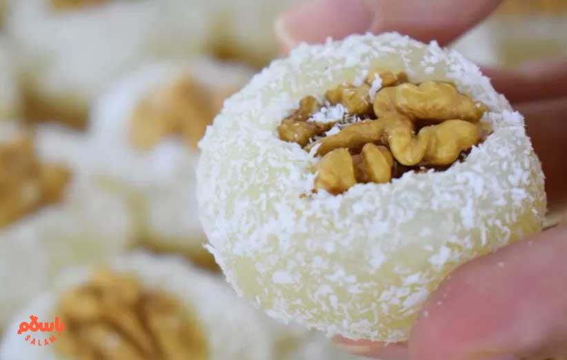 طرز تهیه باسلوق گردویی با نشاسته و پودر ژلاتین و ژله