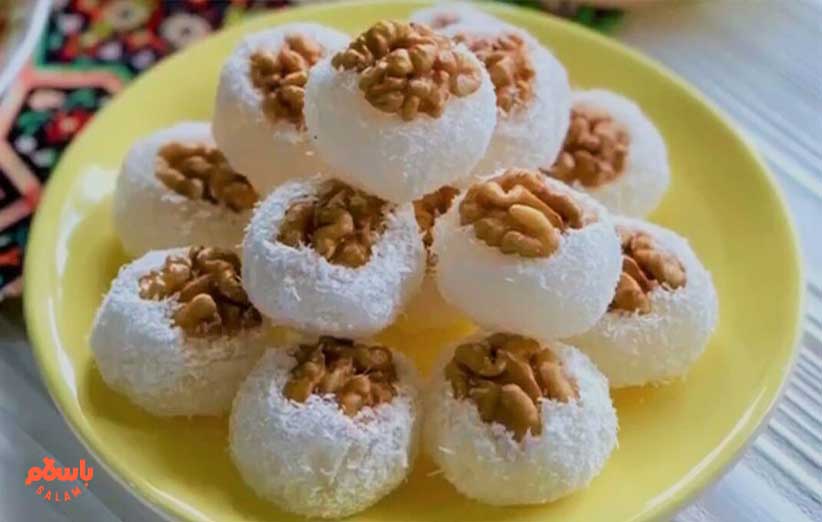 مراحل تهیه باسلوق گردویی با نشاسته و ژلاتین