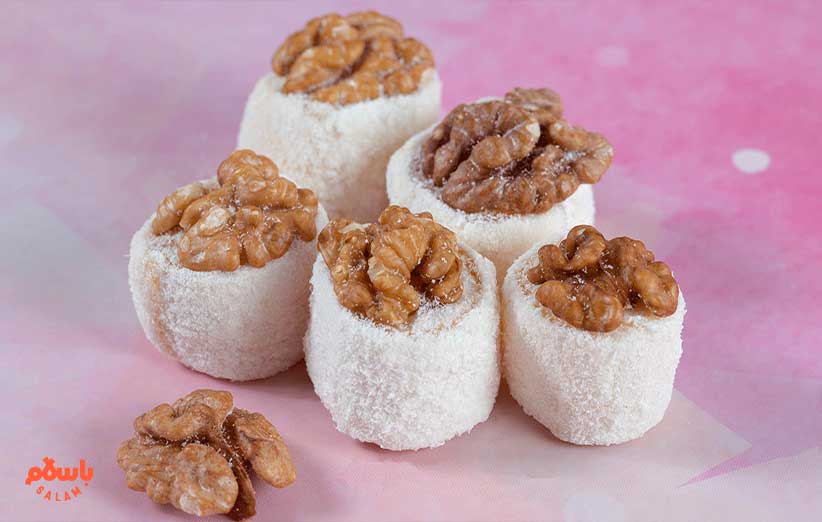 مواد لازم باسلوق گردویی ساده (بدون ژلاتین)