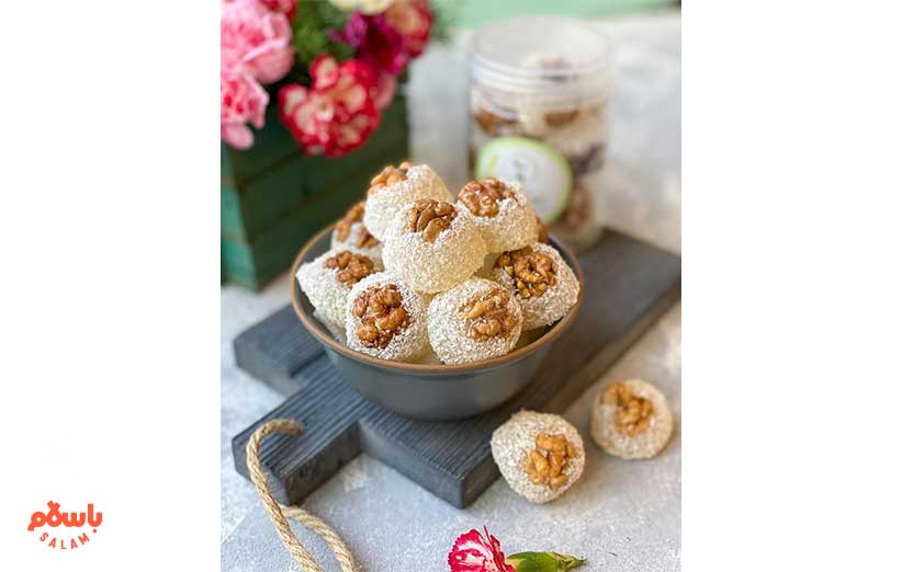 طرز تهیه باسلوق گردویی با پودر ژله