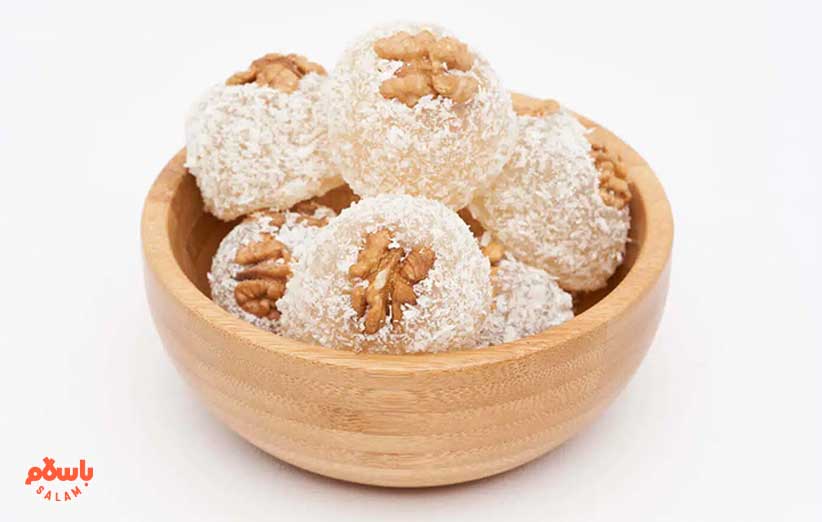 مواد لازم باسلوق گردویی با شیره انگور