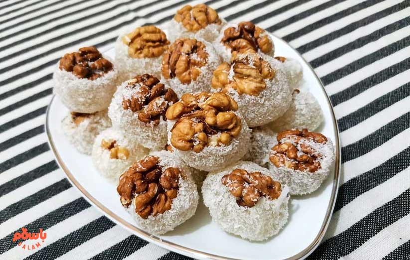 مواد لازم باسلوق گردویی با نشاسته و ژلاتین