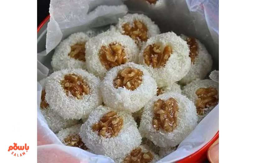 طرز تهیه باسلوق گردویی با نشاسته و ژلاتین