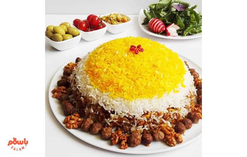 طرز تهیه گردو پلو با گوشت به روش شهرکردی