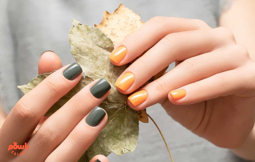 ایده طرح ناخن پاییزی ساده کوتاه