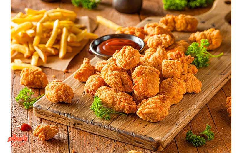 انواع غذای فست فودی با مرغ
