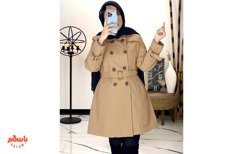 بارانی کرمی زنانه