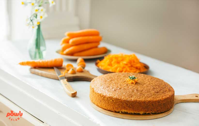 مراحل تهیه کیک هویج و گردو ساده