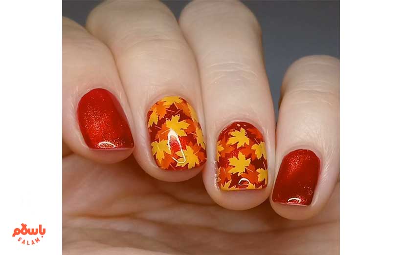 انواع طرح، رنگ و مدل ژلیش یا کاشت پاییزی ناخن