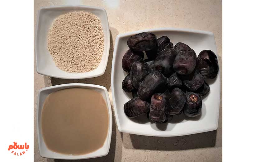 مواد لازم ترافل خرما با ارده