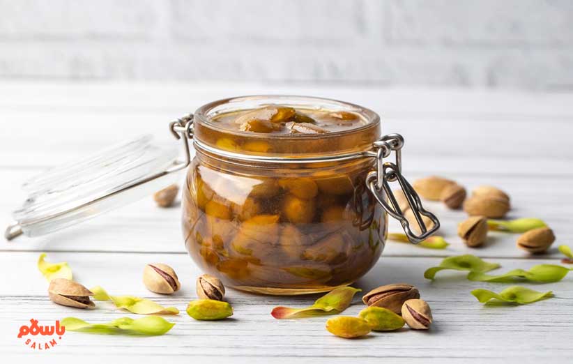 طرز تهیه مربا پوست پسته خانگی و مجلسی بدون تلخی