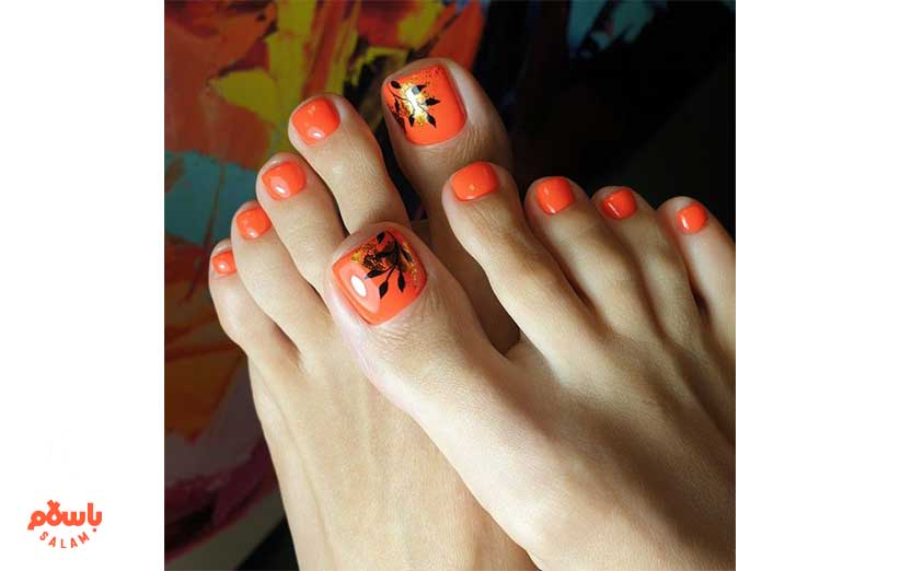 طرح پاییزی ناخن پا
