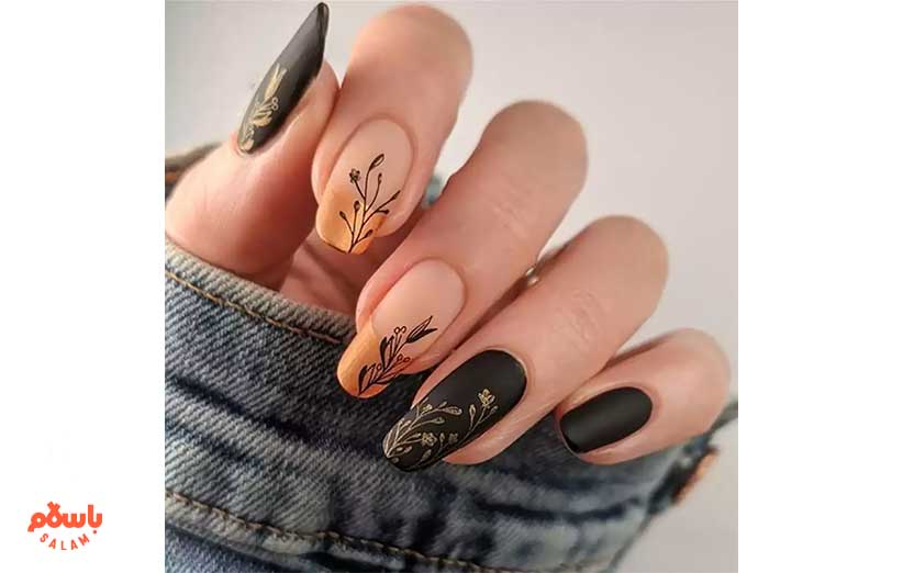 طرح پاییزی ناخن طبیعی