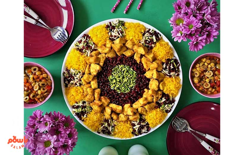 تزیین و سرو پسته پلو