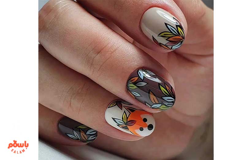 طرح ناخن فانتزی پاییزی