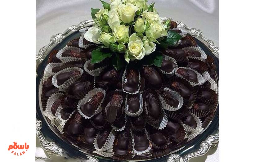 تزیین خرما و سینی خرما با گل