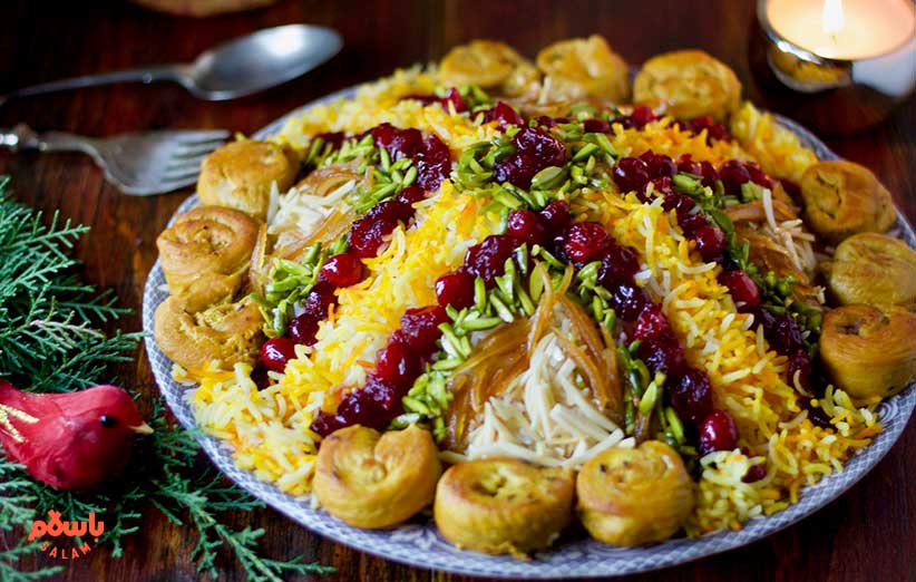 طرز تهیه پسته پلو با گوشت یا مرغ