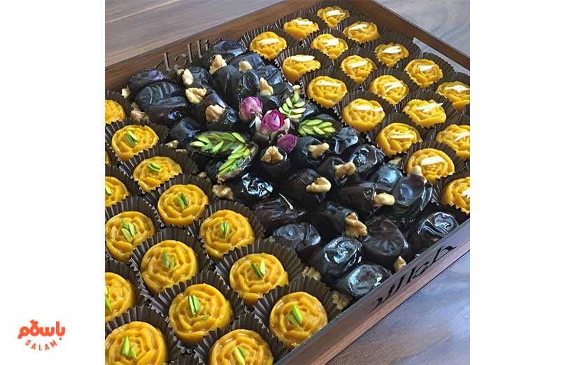 تزیین متنوع و مجلسی خرما و سینی خرما