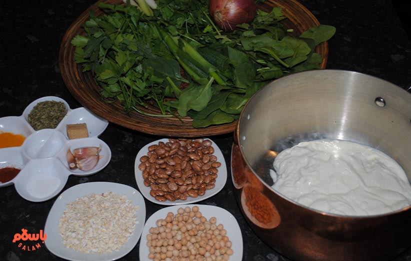 مواد لازم آش ماست ترکی