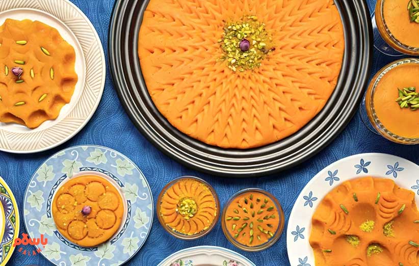 طرز تهیه حلوای مجلسی و ساده با انواع طرح و طعم