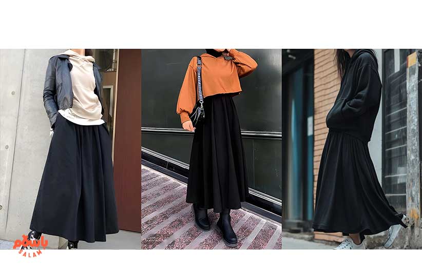 عکس خفن استایل پاییزی دخترانه با دامن