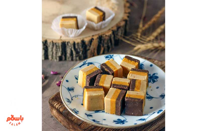 طرز تهیه حلوا دو رنگ و سه رنگ