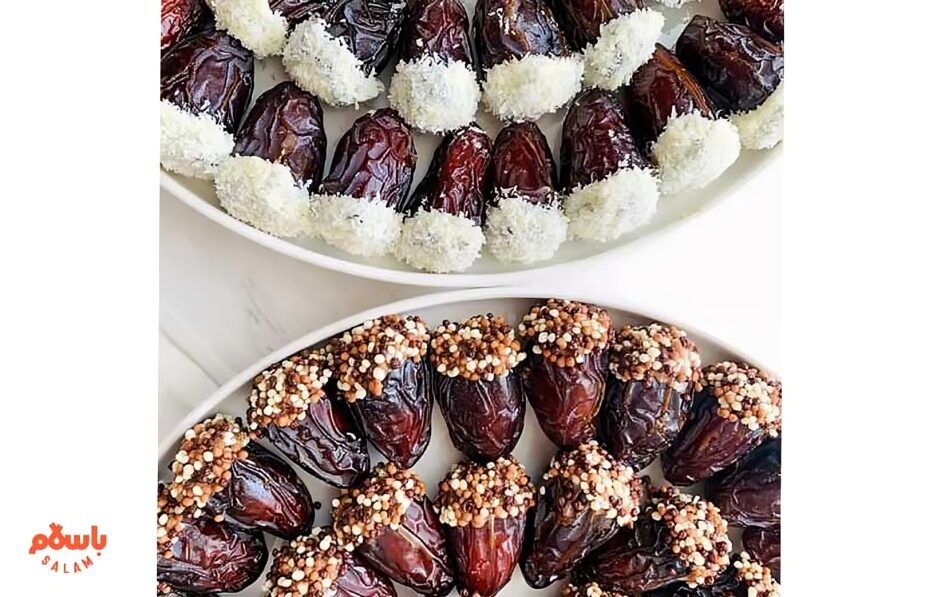 تزیین ساده و مجلسی خرما و سینی خرما برای ختم