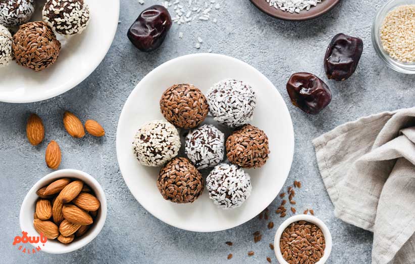 طرز تهیه انواع توپک خرمایی (خرما توپی) ساده و مجلسی