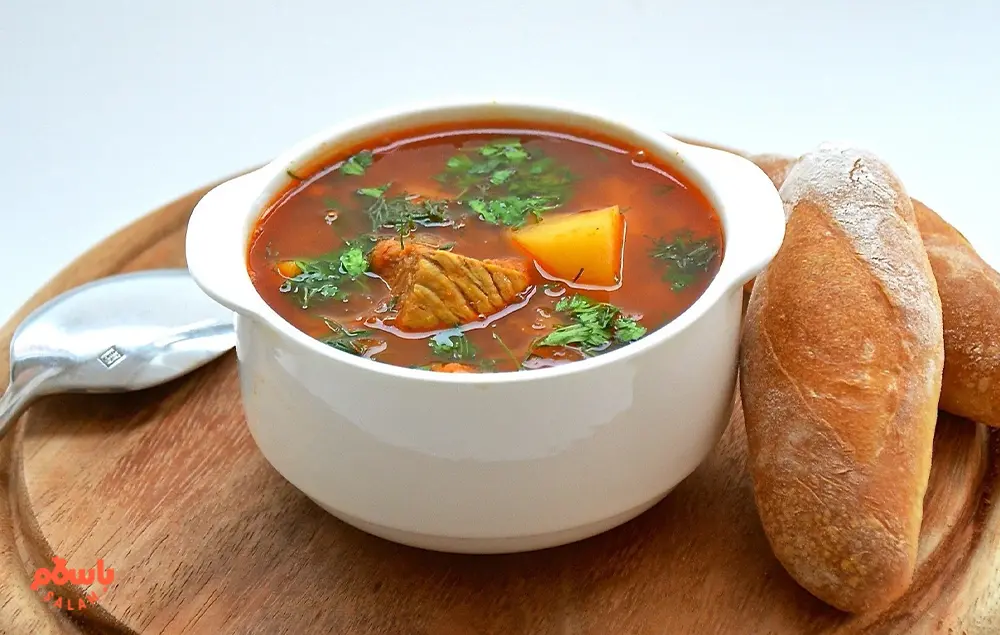 تزیین و سرو سوپ ماهیچه