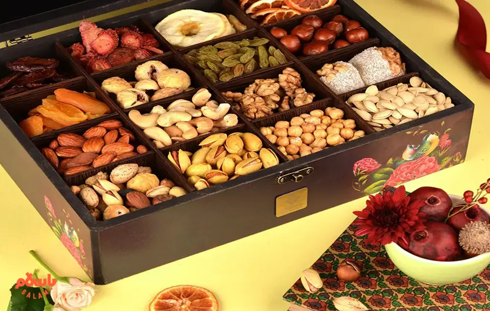 تزیین آجیل شب یلدا در باکس