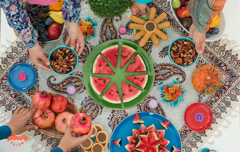 تزیین آجیل شب یلدا در جام، سینی، سبد و باکس