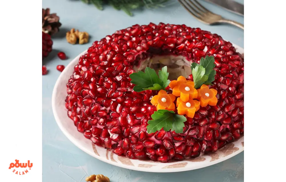 تزیین انار دون شده شب یلدا